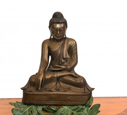 Antique Bronze Buddha Burmese Buddhist Statue 1930