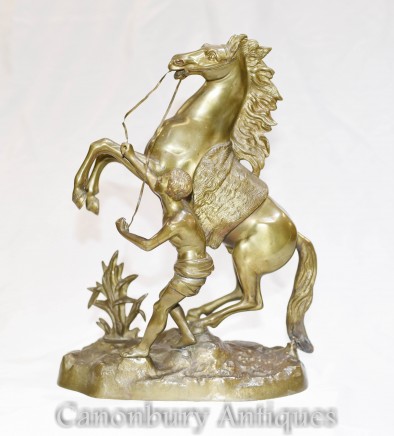 Antique Bronze Marley Horse Statue - Classical French