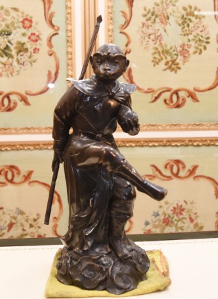Antique Bronze Victorian Monkey Statue - Ape Primate Casting 1880