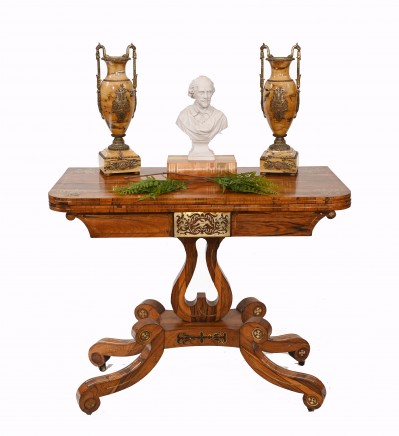 Antique Card Table - Rosewood Regency Games Tables Circa 1810