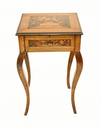 Antique French Side Table Satinwood Inlay 1880