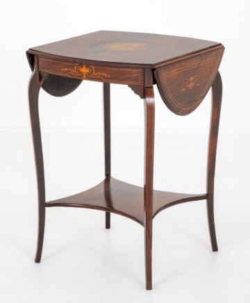 Antique Side Table Rosewood Inlay Occasional 1880