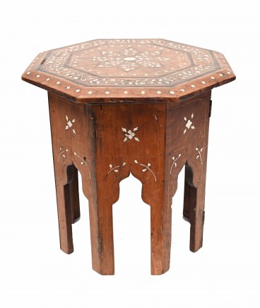 Arabic Side Table Damascan Inlay