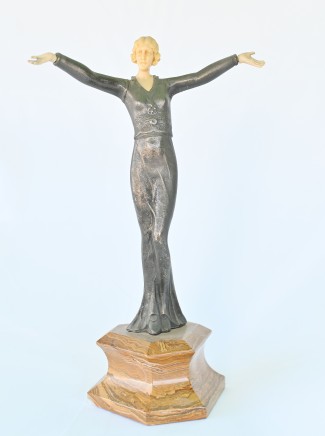 Art Deco Bronze Dancer Statue Cold Cast Lorenzl