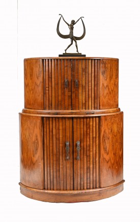 Art Deco Cocktail Cabinet Burr Walnut Period 1930s