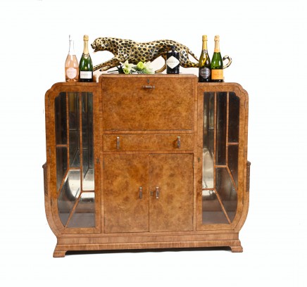 Art Deco Cocktail Cabinet Period 1930s Walnut Chest
