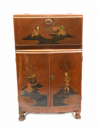 Art Deco Cocktail Cabinet Vintage 1920s Chinoiserie