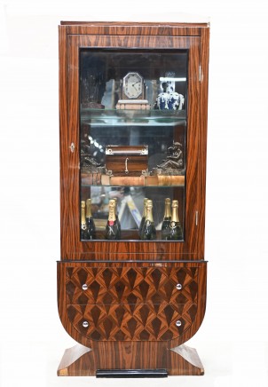 Art Deco Display Cabinet Jewellery Case Parquetry