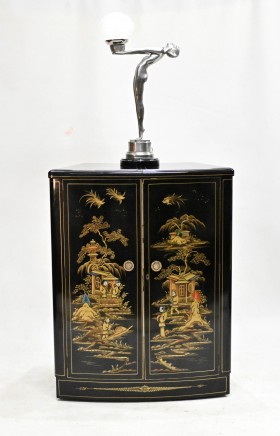 Art Deco Drinks Cabinet Lacquered Chinoiserie Cocktails