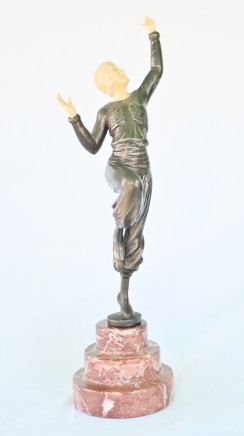 Art Deco Flapper Statue - Metal Dancer Figurine