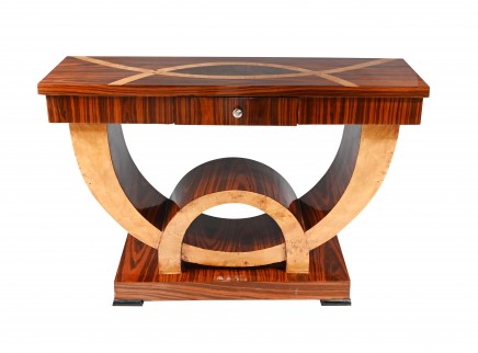 Art Deco Hall Table Inlay Vintage Console Interiors