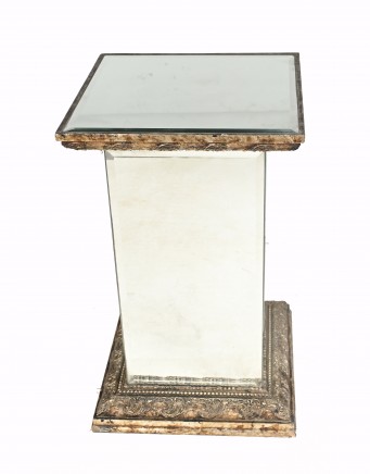 Art Deco Mirrored Side Table Pedestal Stand
