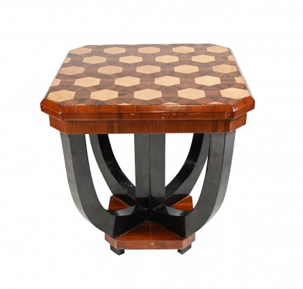 Art Deco Side Table Octagonal Inlay
