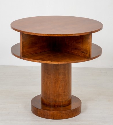 Art Deco Side Table - Cylindrical Occasional Sycamore Circa 1930