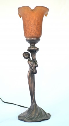 Art Deco Table Lamp - Bronze Figurine Celeste Light