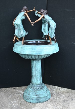 Art Nouveau Fairey Fountain Bronze Garden Water Feature