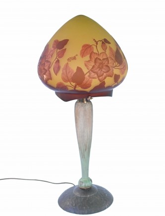 Art Nouveau Galle Lamp Mushroom Vintage 1900s Interiors Frosted Glass