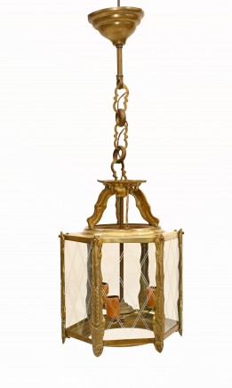 Art Nouveau Lantern Gilt Chandelier Light