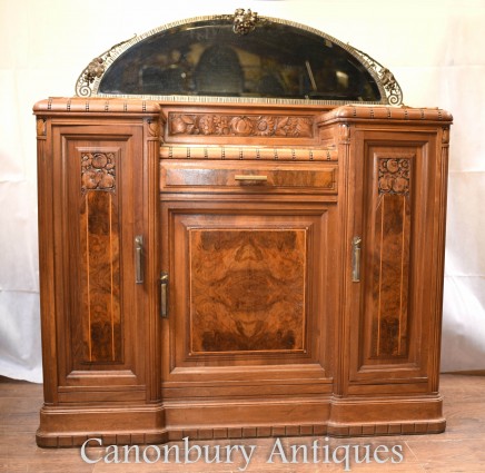 Arts and Craft Cabinet Dresser Server - Antique Walnut Circa 1885