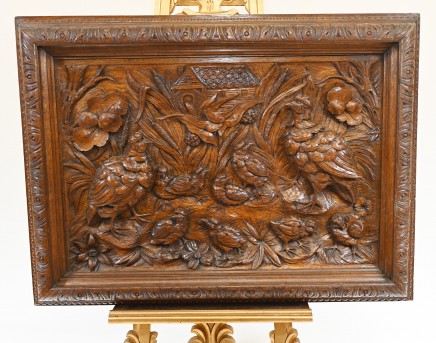 Black Forest Wall Hanging Carved Walnut Decoration 1840