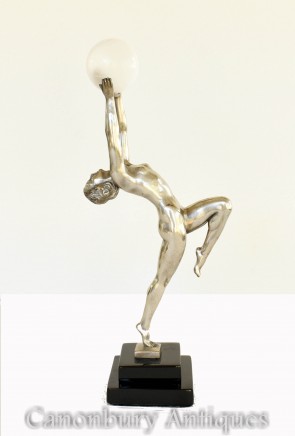 Bronze Art Deco Biba Ball Girl Figurine Dancer Statue