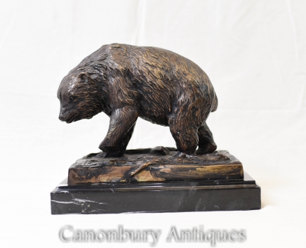 Bronze Bear Statue Signed Prince Brown Bears Animals Casting