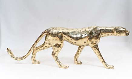 Bronze Cat Statue Leopard Art Deco Panther