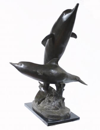 Bronze Dolphin Statue Garden Porpoise Casting