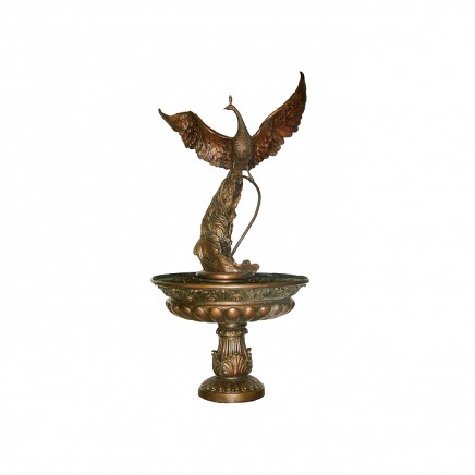 Bronze Garden Fountain Peacock Water Feature
