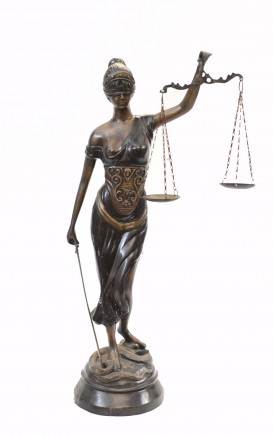 Bronze Lady Justice Statue Scales Legal Justitia Themis