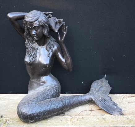 Bronze Mermaid Fountain Garden Statue Siren Female Figurine