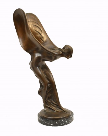 Bronze Spirit of Ecstacy Flying Lady Figurine - Art Nouveau Statue