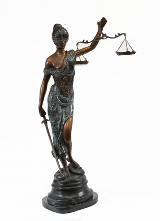 Bronze Statue Lady Justice Casting Legal Scales