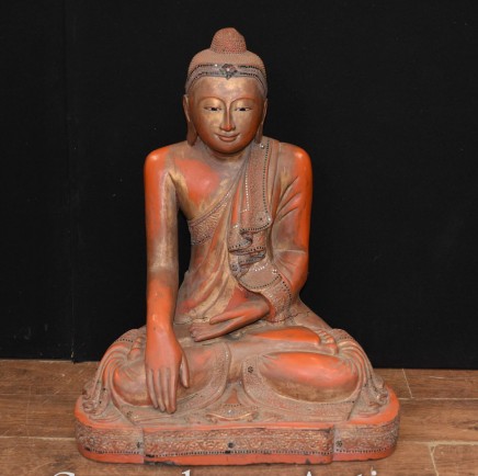 Buddha Statue - Hand Carved Tibetan Meditation Pose Buddhist Art