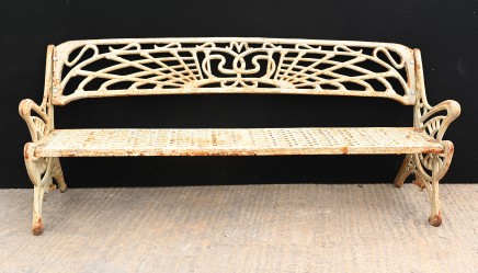 Cast Iron Garden Bench Art Nouveau Seat