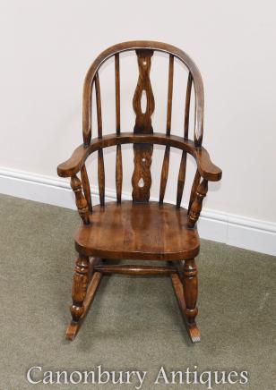 Childs Oak Windsor Rocking Chair Childrens Chairs
