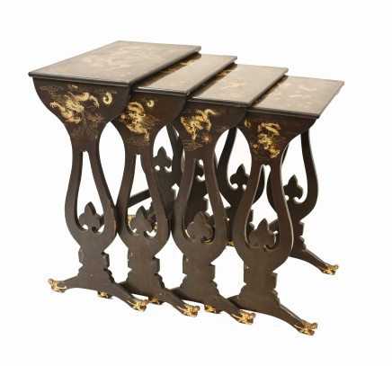 Chinese Lacquer Nest Tables French Chinoiserie Table