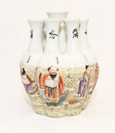 Chinese Qianlong Porcelain Crocus Vase Vases Hand Painted Multi Stem