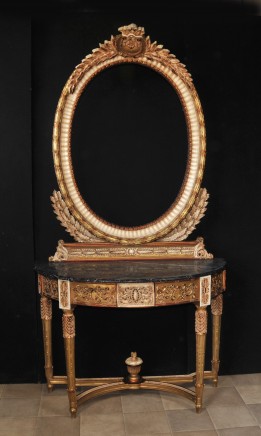Console Table and Mirror Set - French Empire Tables Interiors