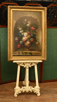 Dutch Oil Painting Still Life Floral Spray Gilt Frame