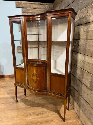 Edwardian Display Cabinet Mahogany 1900 Inlay