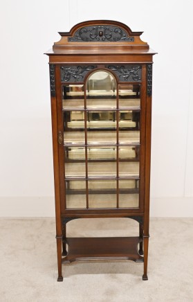 Edwardian Display Cabinet Mahogany Art Nouveau