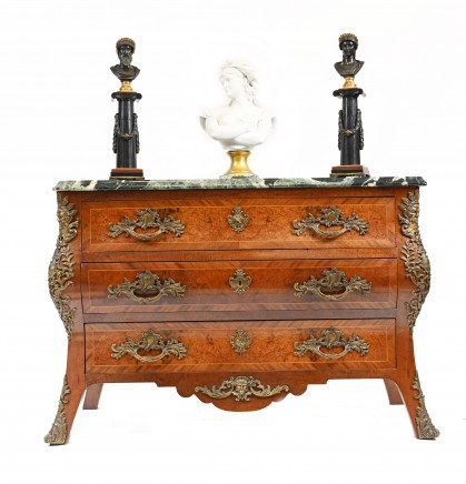Empire Bombe Commode French Antique Chest Drawers 1880