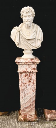 Empire Marble Pedestal Stand Column Table