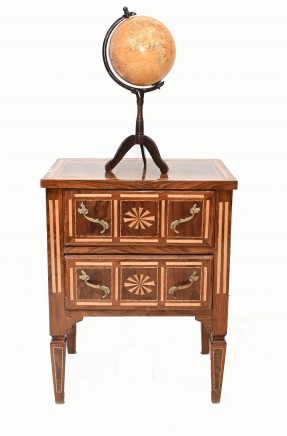 Empire Nightstand Bedside Chest Marquetry Inlay
