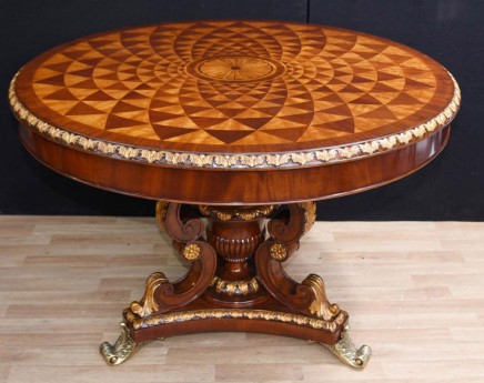 English Regency Spyrograph Centre Table Round Dining Tables