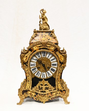 French Boulle Mantle Clock Antique 1860