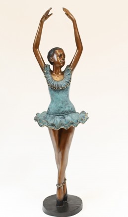 French Bronze Ballet Dancer Pirouette Figurine Ballerina