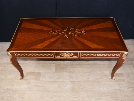 French Coffee Tables - Empire Marquetry Inlay