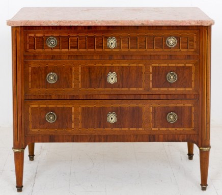 French Commode Antique Chest Drawers Inlay 1880